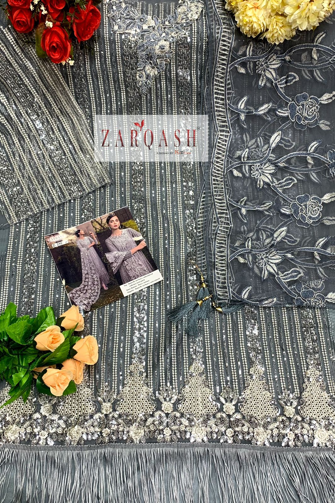 Zarqash Sana Safinaz 2107 Heavy Wedding Wear Pakistani Salwar Kameez Collection